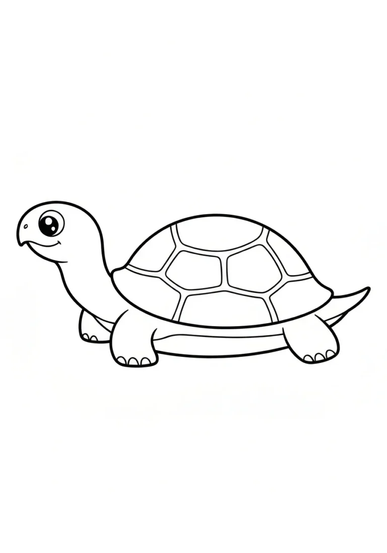 Żółw błotny - kolorowanka - kolorowanka line-art do druku